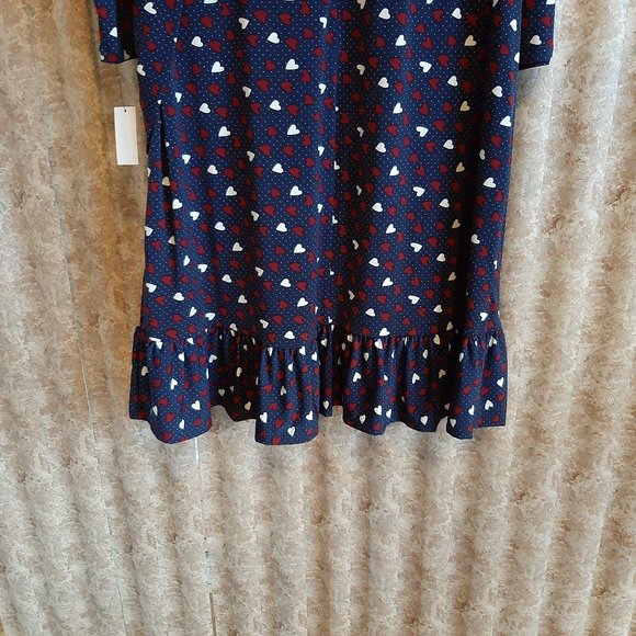 NWT Navy heart print dress Talbots - Picture 7 of 8